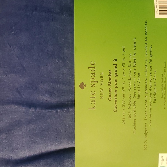 ♠️💙 Kate Spade 💙♠️ Queen Blanket - Brand New with Tags - Picture 3 of 3